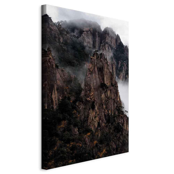Quadro - Heart of Mountain Landscape (1-part) - Clouds Amid Rocks