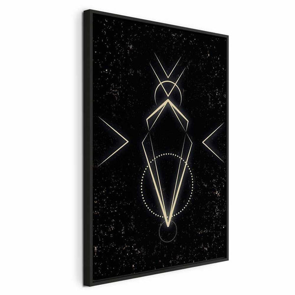 Quadro - Symmetry of Shapes (1-part) - Graphic Motif in Black Shade