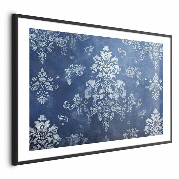 Poster - Retro Ornament in Worn Blues