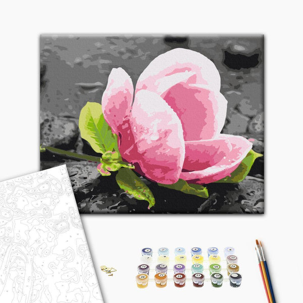 Quadro fai da te - Pink Flower and Stones