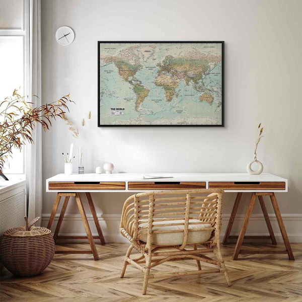 Quadro - World Map: Beautiful World