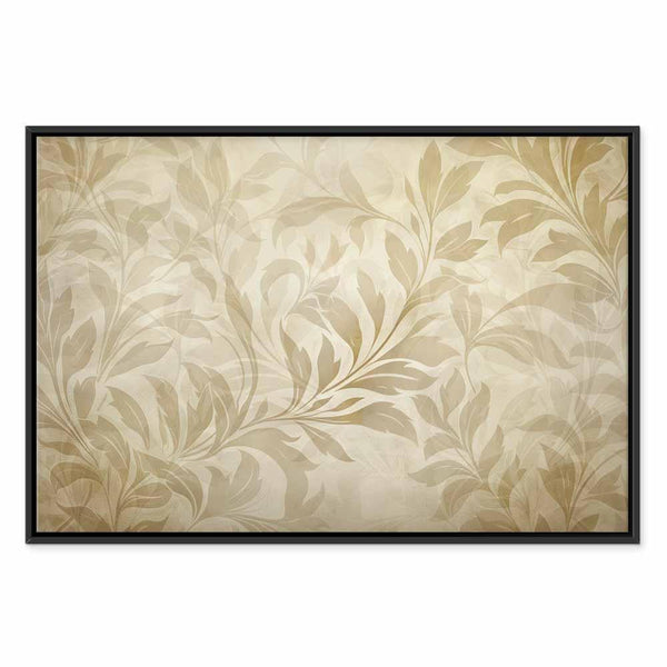 Quadro - Botanical Motif with Leaves and Vines in Sand Colors