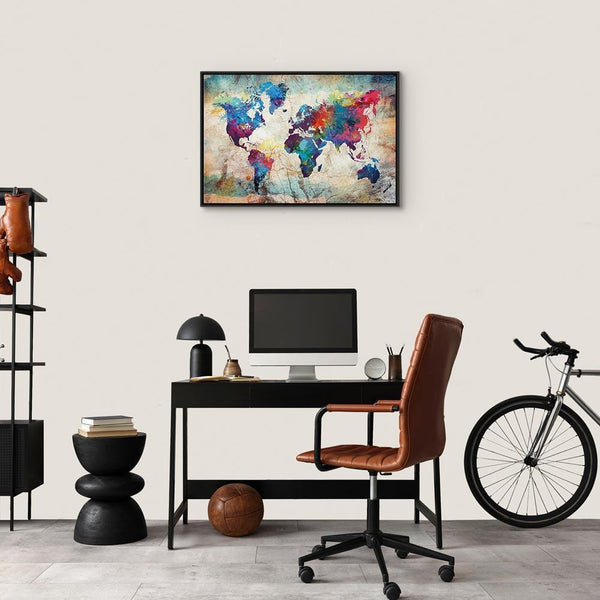 Quadro - World Map: Colourful Madness