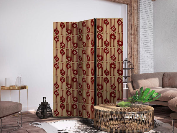 Paravento - Predatory Features - Red Abstract Shapes Inspired by Tribal