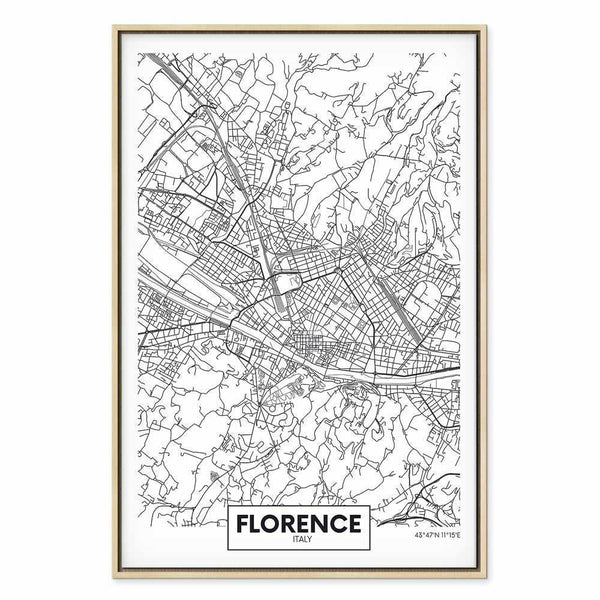 Quadro - Florence Map (1 Part) Vertical