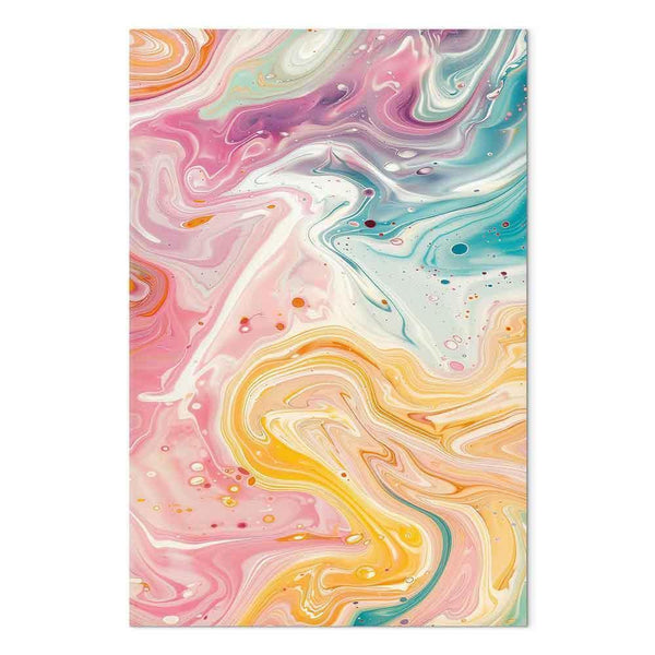Quadro - Colorful Chaos - Dynamic Shapes in Shades of Pink Yellow and Blue