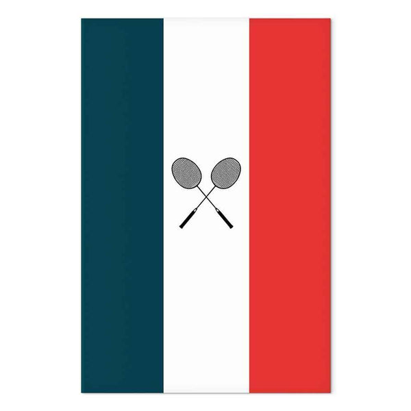Quadro - Black Badminton Rackets Against the Backdrop of the French Flag