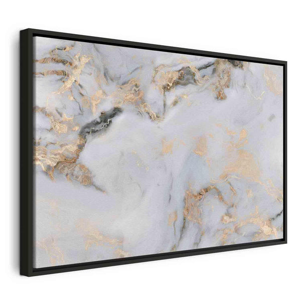 Quadro - White stone – elegant marble with golden reflections