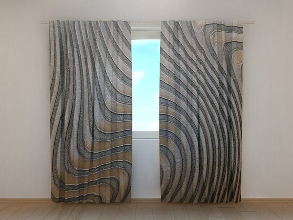 Foto Tende Onde Astratte Argento e Oro