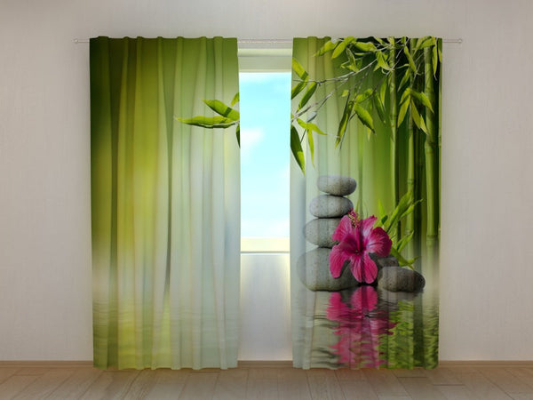 Foto Tende con Stampa Foglie di Bambù