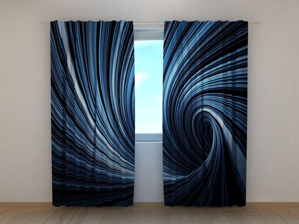 Foto Tende Vortice Astratto Blu