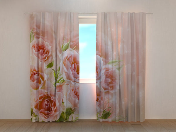 Foto Tende con Stampa Bouquet di Rose Delicate