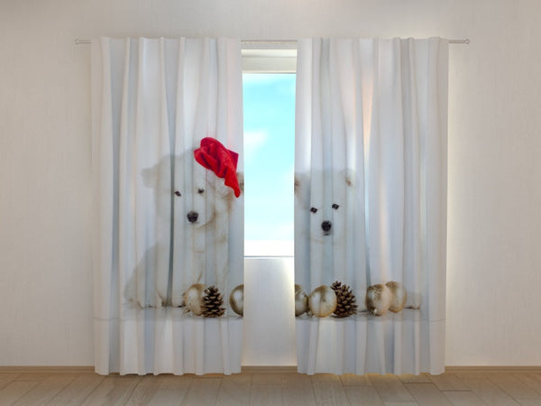 Foto Tende con Stampa Cuccioli Natalizi