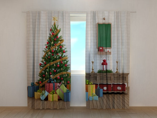 Foto Tende con Stampa Albero di Natale con Regali