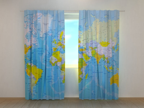 Foto Tende Mappa Dettagliata del Mondo