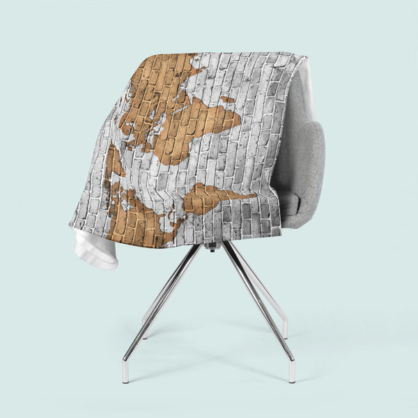 Coperta in Flanella Mappa Disegnata sul Muro