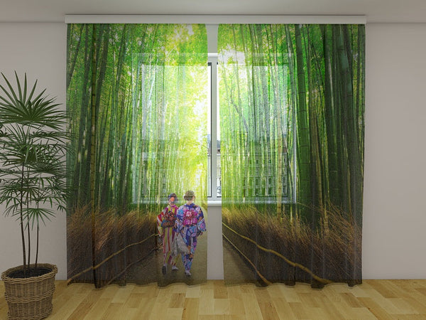 Foto Tende con Stampa Foresta di Bambù di Arashiyama