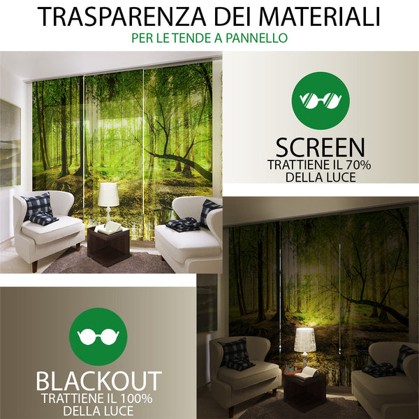 Set di 4 Tende a Pannello Bradipi Carini ad Acquerello