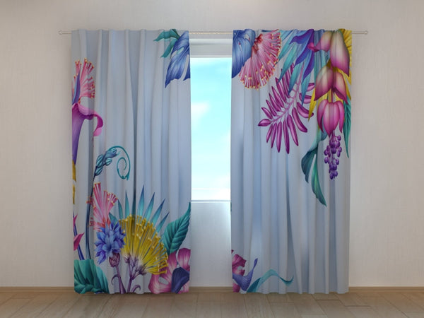 Foto Tende con Stampa Fiori Fantasia