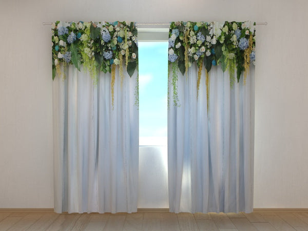 Foto Tende con Stampa Fiori Cascanti con Nuvole Azzurre