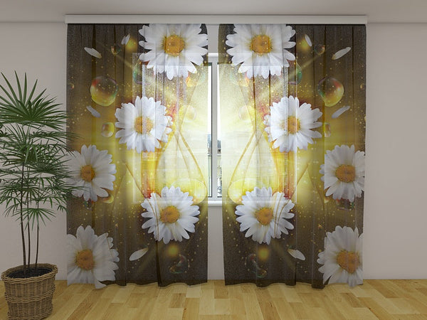 Foto Tende con Stampa Fiori di Camomilla Astratti