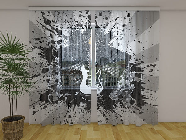 Foto Tende con Stampa Arte Chitarra
