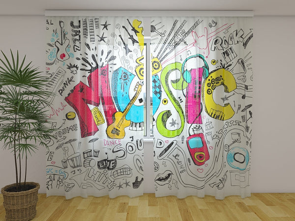 Foto Tende con Stampa Arte Musica