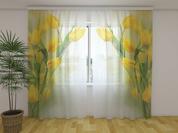 Foto Tende con Stampa Bei Tulipani Gialli