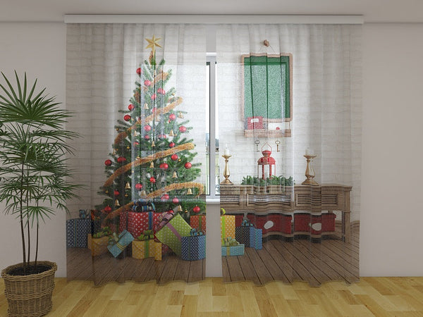 Foto Tende con Stampa Albero di Natale con Regali