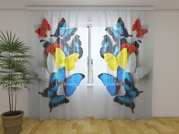 Foto Tende con Stampa Farfalle Colorate