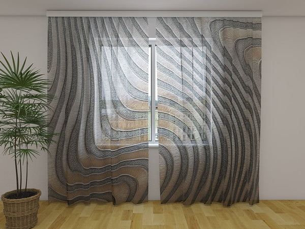 Foto Tende Onde Astratte Argento e Oro