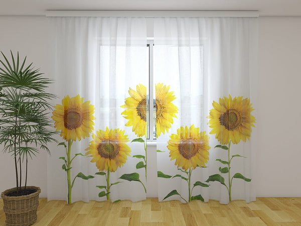 Foto Tende con Stampa Girasoli Gialli Estivi