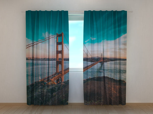Foto Tende con Stampa Golden Gate Bridge all'Alba