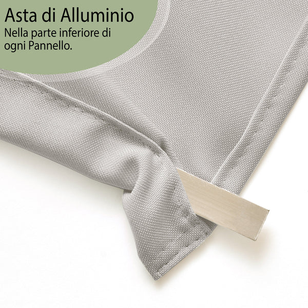 Tenda A Pannello Scorrevole Divisoria – Opaca – Grigio Chiaro – 60x245 Cm – Con Binario E Contrappeso