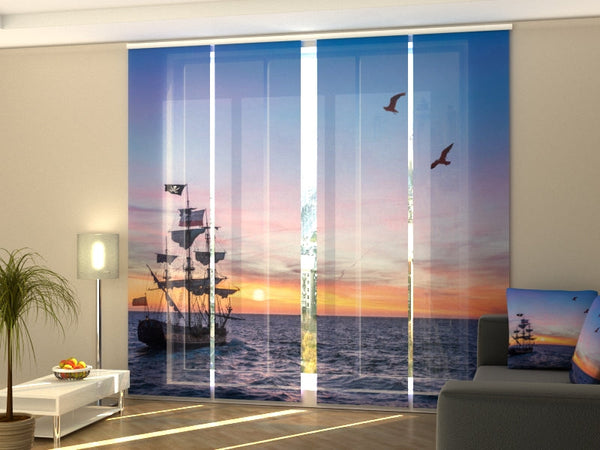 Set di 4 Tende a Pannello Antica Nave Pirata