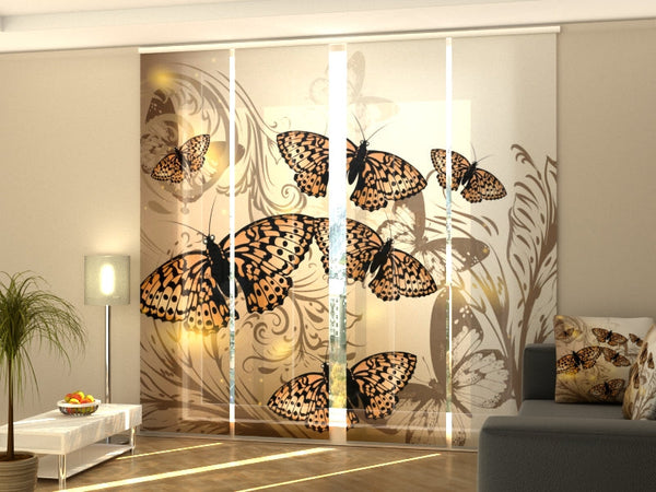 Set di 4 Tende a Pannello Farfalle Belle