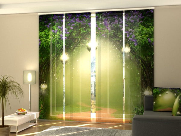 Set di 4 Tende a Pannello Foresta Magica di Lillà