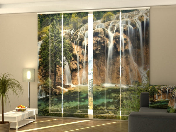 Set di 4 Tende a Pannello Cascata Panoramica a Jiuzhaigou