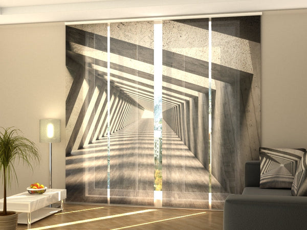 Set di 4 Tende a Pannello Tunnel di Travi in Pietra