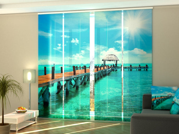 Set di 4 Tende a Pannello Costa Turchese del Messico