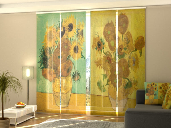 Set di 4 Tende a Pannello I Girasoli Vincent Van Gogh