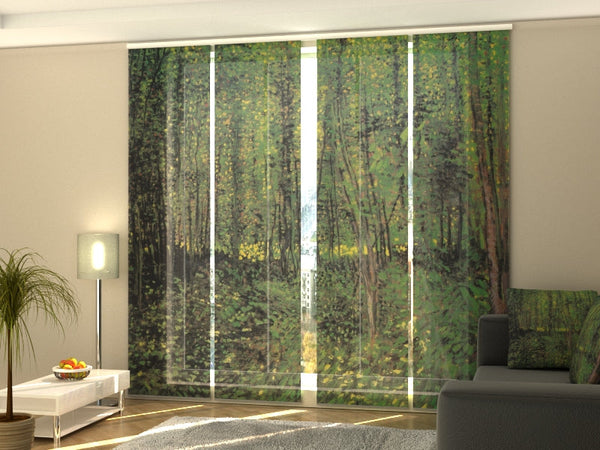 Set di 4 Tende a Pannello Alberi e Sottobosco Vincent Van Gogh