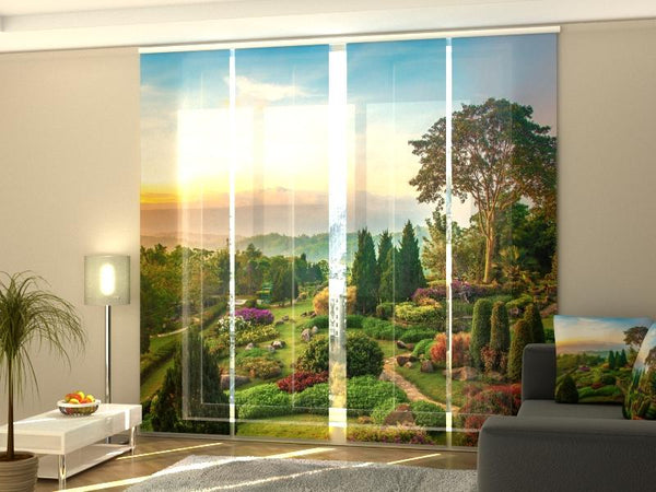 Set di 4 Tende a Pannello Magnifico Giardino