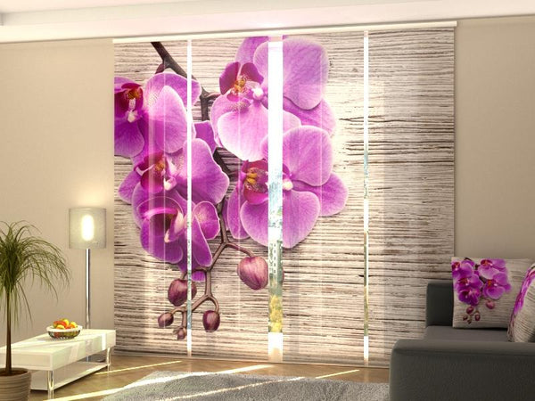Set di 4 Tende a Pannello Orchidee e Albero 2