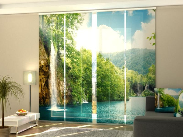 Set di 4 Tende a Pannello Luogo Paradisiaco