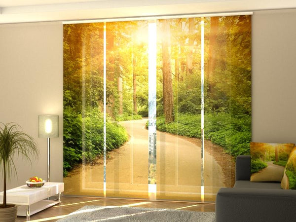 Set di 4 Tende a Pannello Strada Soleggiata