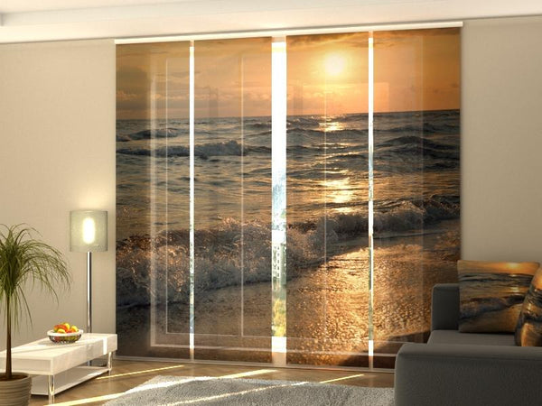 Set di 4 Tende a Pannello Tramonto sulla Costa