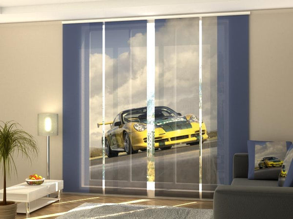 Set di 4 Tende a Pannello Supercar Gialla