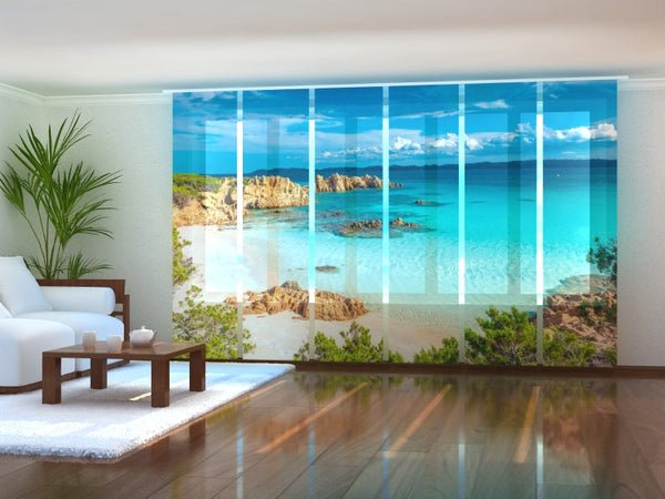 Set di 6 Tende a Pannello Spiaggia in Sardegna Incantevole