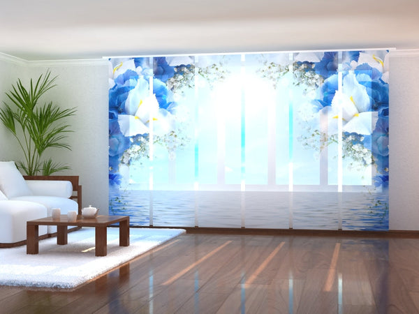 Set di 6 Tende a Pannello Iris Blu 2